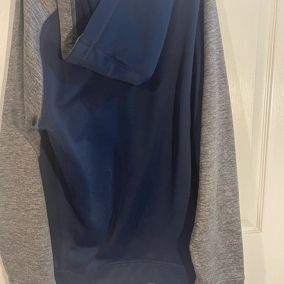 Adidas Navy and Heather Gray Men's hoodie - Picture 4 of 6